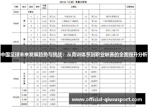 中国足球未来发展趋势与挑战：从青训体系到职业联赛的全面提升分析